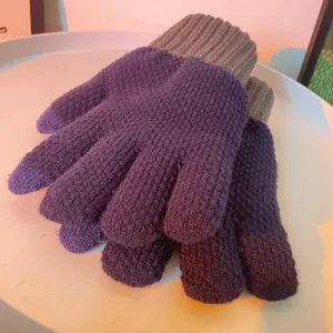 Guanti invernali lavorati a maglia touch screen per uomo e donna, spessi guanti termici.