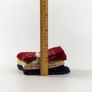 Christmas women mid-tube socks warm metallic elk retro thick loop socks detail view