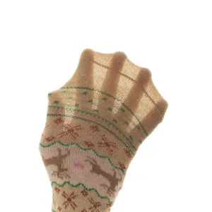 Christmas vintage deer mesh socks women autumn winter warm metallic thread mid-tube hosiery detail