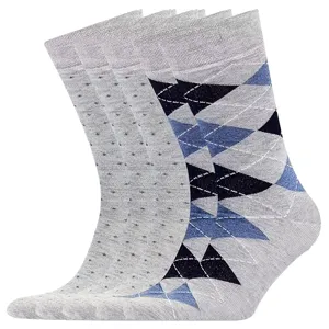 Herren graue Argyle Anzug Socken lange Baumwolle Business Freizeit Socken Set fuer Herren Alltag