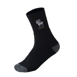 Men's thickened fleece winter warm loop socks with sheep knit design for cold weather casual wear.