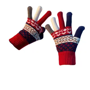 Cozy winter knit gloves for women, colorful touch screen thermal warm gloves for cycling outdoor.