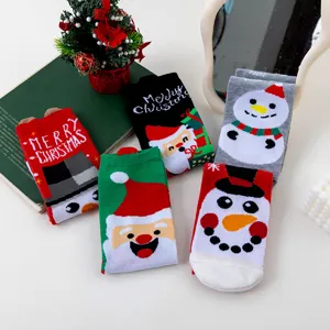Christmas cotton mid tube socks cute snowman elk winter festive holiday party gift wear