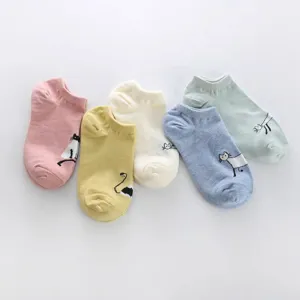 Women summer thin cartoon cat boat socks low cut cute breathable cotton short socks set