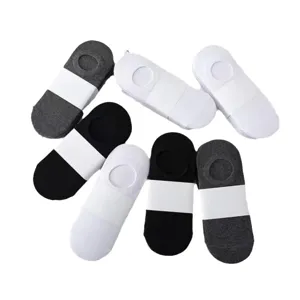 Men's low cut invisible socks summer breathable solid color boat socks with anti slip grip 7 pairs.