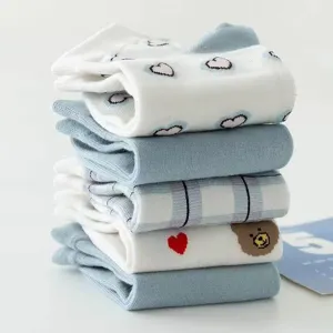 Cute cartoon bear print women short socks spring summer breathable cotton low cut socks