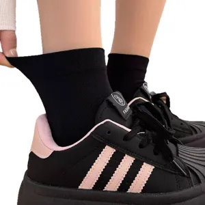 Women solid color mid-tube casual socks breathable comfortable daily wear spring summer new