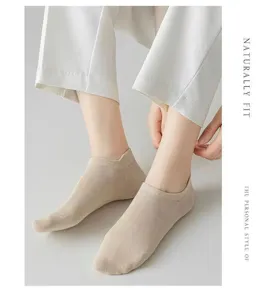 Detailed shot of women's low-cut solid color ankle socks, featuring comfortable heel tab design.