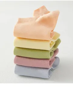 Comfortable candy color women's short socks with tab, pure color low cut ankle socks for spring and summer.