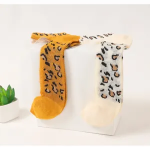 Calzini corti di cristallo trasparente da donna con stampa leopardata estiva traspiranti dettaglio