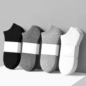 Chaussettes Bateau Homme Coupe Basse Invisible Polyester Couleur Unie Style Simple Été Printemps Respirant Absorbant la Sueur
