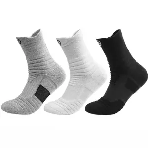 Men's Sports Crew Socks Athletic Running Basketball Cotton Blend Breathable Mesh Towel Bottom Comfortable Athletic Socks