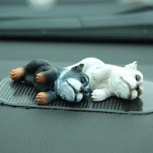 Niedliche schlafende englische Bulldogge Auto Armaturenbrett Deko Figuren mit Matte.