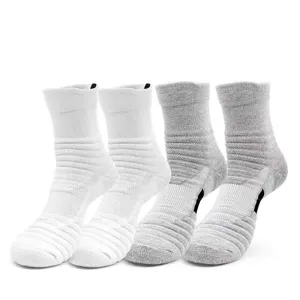 Calcetines deportivos de baloncesto para hombre con suela de rizo gruesa para correr.