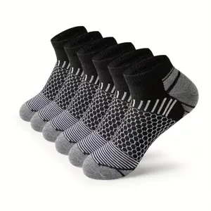 Men's athletic ankle socks with breathable honeycomb mesh design, perfect for running and outdoor sports.