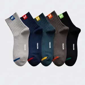 Men's Casual Crew Socks Breathable Sweat-Absorbent Cotton Blend Business Sports Socks All-Season Comfortable Fashion Socks