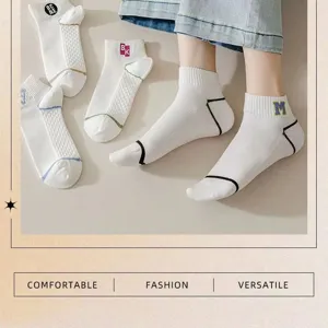 Women white mesh breathable short socks summer thin cotton ankle socks fashion casual