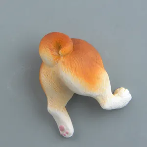 Süßer Shiba Inu Hunde-Po Kühlschrankmagnet, kreative 3D Tier-Heck Dekoration Detail.