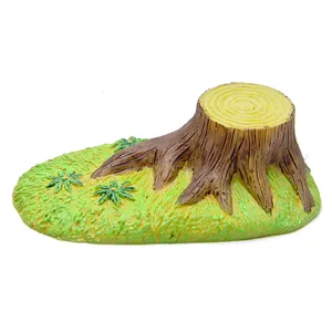 Miniature souche d'arbre figurine détail, paysage herbe verte pour la décoration de jardin.