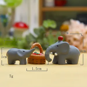 Miniatur Harz Elefanten Figuren Set, niedliche Desktop Mikrolandschaft DIY Deko-Ornamente.