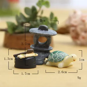 Miniatur Harz Garten Ornament Set für Mikrolandschaft Bonsai DIY Dekoration und Schreibtisch.