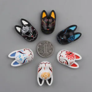 3D resin Japanese kitsune fox mask fridge magnet phone case DIY craft decorative accessories