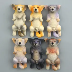 Süsses schlafendes Shiba Inu Harz Figuren Set, kreative Cartoon Hunde Deko für Hülle.