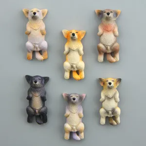 Niedliche schlafende Hunde Kühlschrankmagnete 3D Cartoon Tier Harz Handyhülle Zubehör Set