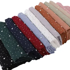Elegante Perlen-Chiffon-Hijab-Schals mit Strass-Sternenhimmel-Muster in vielen Farben