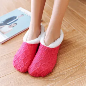 Comode calze da pavimento in pile felpato per donna, pantofole invernali da interno.