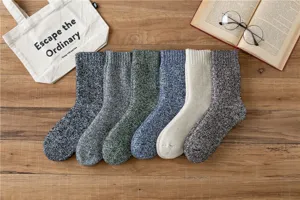 Herren dicke thermische Wolle Winter warme mittelhohe Socken, weiche Stiefelsocken Set.