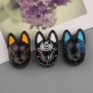 Resin Japanese fox mask fridge magnet miniature craft home decoration set of 3