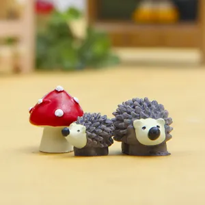 Miniatur Igel und Pilz Figuren Set für DIY Mikro Landschaftsgestaltung Gartendekoration Deko.