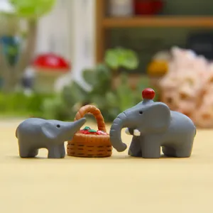Miniatur Elefanten Figuren Set Harz Mikro Landschaft Sukkulenten Deko DIY Garten Spielzeug