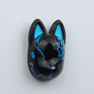 Resin Japanese fox mask fridge magnet 3D decorative sticker for phone case DIY craft.
