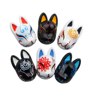 Japanese Fox Mask Refrigerator Magnet Resin Cute Cartoon Animal Magnetic Sticker Phone Case DIY Craft Material