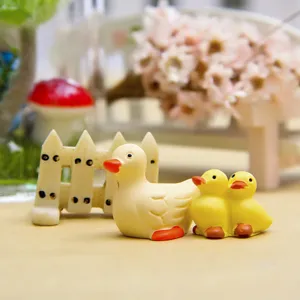 Miniatur Harz Enten Figuren Set für Mikro Landschaftsgestaltung, Sukkulenten Tischdeko