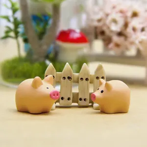 Miniatur schwein figuren set süsse harz mikrolandschaft garten dekoration ornamente spielzeug