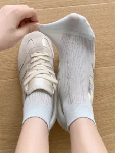 Breathable mesh women socks spring summer thin comfortable solid color short cotton socks