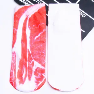 Drôles de chaussettes courtes bateau imprimées ventre de porc 3D en coton créatives