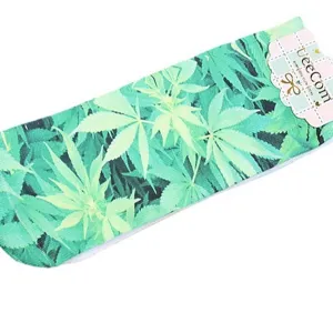 Chaussettes invisibles femme en coton imprime feuille, chaussettes courtes creatives avec etiquette.