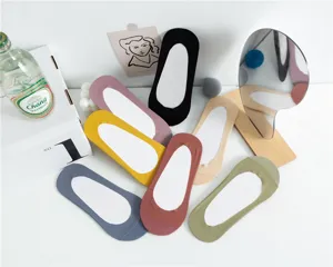 Chaussettes bateau en soie glacée pour femme été fines antidérapantes invisibles
