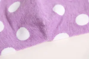 Purple polka dot women's mid-calf socks detail knit fabric soft casual daily wear