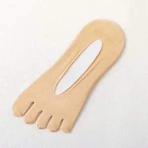 Damen Fünf Zehen Unsichtbare Füßlinge Flacher Mund Dünne Atmungsaktive Zehensocken