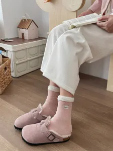 Damen dicke Fleece thermische Winter Schneeschuhe Socken gemütlich Plüsch Socken rosa