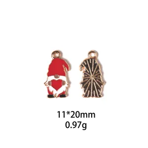 Saint-Valentin Gnome Cœur Émail Alliage Pendentif DIY Bijoux Porte-clés Accessoire