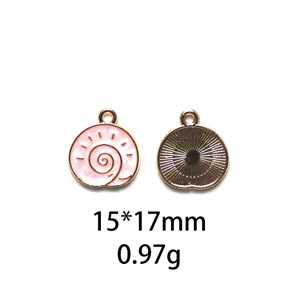 DIY schelp geëmailleerd legering hanger bedel voor ketting armband sieraden accessoire 15x17mm