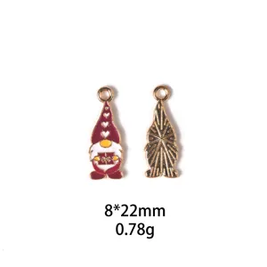 Nain Saint-Valentin pendentif goutte huile alliage DIY porte-clefs bijou accessoire 8x22mm
