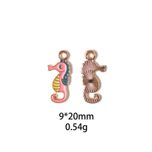 Pendentif charme hippocampe en alliage pour bijoux DIY vue de détail recto verso.