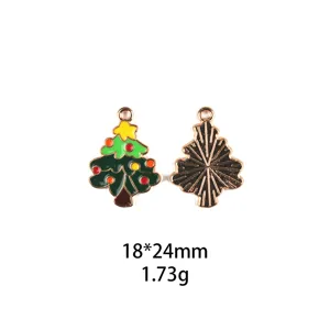 Sapin de Noël émaillé en alliage pendentif DIY bijoux faits à la main accessoires charm